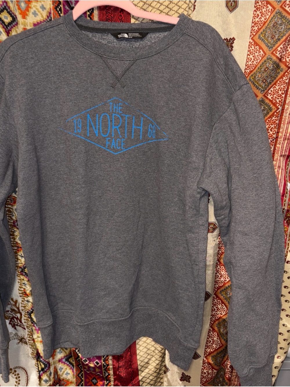 The North Face gray crew neck sweatshirt 
Blue Diamond logo unisex m